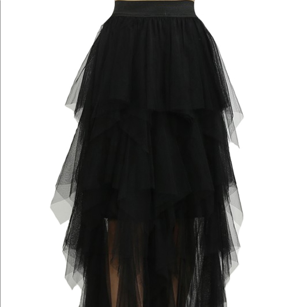@ToutAbout - Goth Black Tulle Maxi Skirt